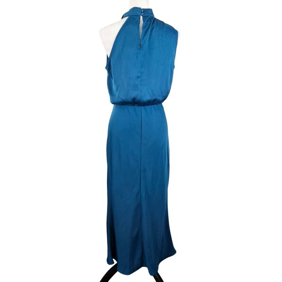 BTFBM Womens Med Sleeveless Halter Maxi Dress Elastic Waist & Button Closure - Picture 2 of 9